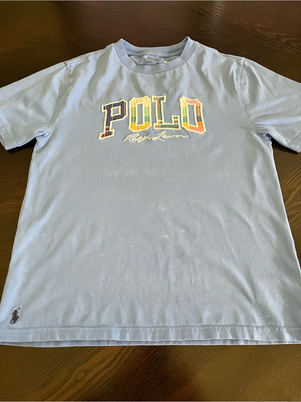 Polo by Ralph Lauren Light Blue 'POLO' Multicolor Graphic Tee